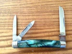 Vintage Remington Congress Whittler Knife R6765 Green Pyremite Handles 1920-1924