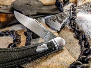 K'ROO CUSTOM BLADES -  Lany's Clip  - Dusty Green Canvas Micarta  Handles - NEW