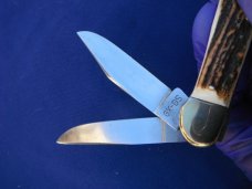 Vintage Carl Schlieper German Eye GX-DS Fat & Gnarly Stag Copperhead With Two Hammered Forged Blades
