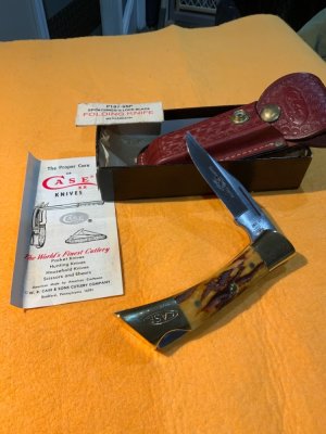 CASE XX USA,1980 10 dot 5197L SSP STAG SHARK TOOTH LOCKBACK KNIFE 