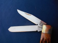 NOS/NIB Pine Knot mini trapper pocket knife Brown Jigged Bone #pk0007Br NOS/NIB Pine Knot mini trapper pocket knife Brown Jigged Bone #pk0007Br