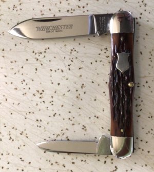 VINTAGE BONE WINCHESTER 1990 #2903 HALF WHITTLER POCKET KNIFE/NOS/  “BEAUTIFUL PIECE “
