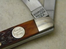 Schrade Walden USA (Taylor Cutlery) Amber Bone SWAJB47 Everlastingly Sharp Stockman Knife - NIB