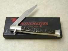 Winchester Trademark USA 1987 Bone 1901 Bowtie / Fishtail Knife - NIB Winchester Trademark USA 1987 Bone 1901 Bowtie / Fishtail Knife - NIB