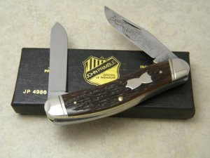 John Primble India Steel Works 1989 Bone 4986 Perfect Texas Jack Knife 