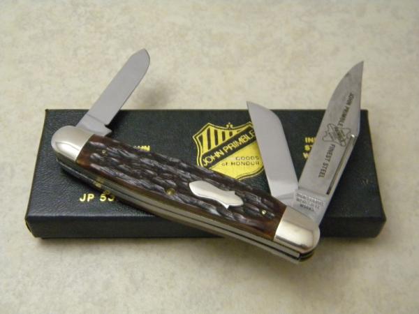 John Primble India Steel Works 1987 Bone Stockman Knife NIB
