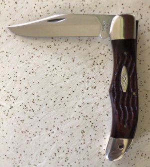 VINTAGE CASE XX 1978 #6165 SAB FOLDING POCKET/HUNTING KNIFE / 43 year old KNIFE is MINT