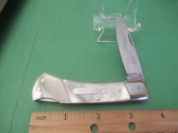 Buck Creek Folding Lockback  Pearl O Lite Handle 