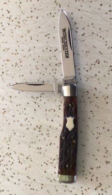 VINTAGE BONE WINCHESTER USA 1988 #2851 “BABY GUNSTOCK” POCKET KNIFE/NOS/ “SWEET BONES “ VINTAGE BONE WINCHESTER USA 1988 #2851 “BABY GUNSTOCK” POCKET KNIFE/NOS/ “SWEET BONES “