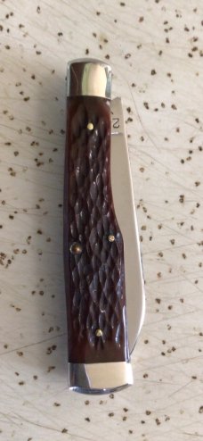 VINTAGE BONE WINCHESTER USA 1988 #2851 “BABY GUNSTOCK”  POCKET KNIFE/NOS/ “SWEET BONES “