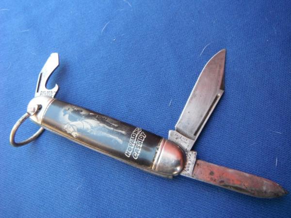 Vintage  Hammer Brand  Hopalong Cassidy Folding Pocket Knife 3 blades