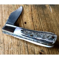 A Wright & Son Traditional Barlow Knife with Stag Scales, Filed Back Spring and Clip Blade A Wright & Son Traditional Barlow Knife with Stag Scales, Filed Back Spring and Clip Blade