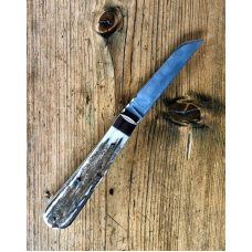 A Wright & Son Large Lambsfoot Pocket Knife w/Stag Scales, Filed Back Spring and Lambsfoot Blade A Wright & Son Large Lambsfoot Pocket Knife w/Stag Scales, Filed Back Spring and Lambsfoot Blade