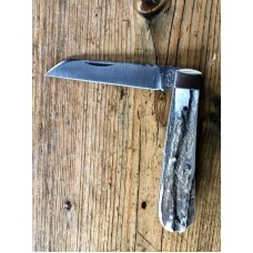 A Wright & Son Large Lambsfoot Pocket Knife w/Stag Scales, Filed Back Spring and Lambsfoot Blade A Wright & Son Large Lambsfoot Pocket Knife w/Stag Scales, Filed Back Spring and Lambsfoot Blade