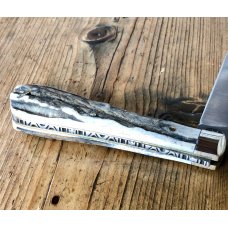 A Wright & Son Large Lambsfoot Pocket Knife w/Stag Scales, Filed Back Spring and Lambsfoot Blade A Wright & Son Large Lambsfoot Pocket Knife w/Stag Scales, Filed Back Spring and Lambsfoot Blade