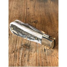 A Wright & Son Traditional Barlow Knife with Stag Scales and Clip Blade A Wright & Son Traditional Barlow Knife with Stag Scales and Clip Blade