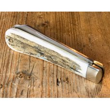 A Wright & Son Large Lambsfoot Knife with Stag Scales and Lambsfoot Blade A Wright & Son Large Lambsfoot Knife with Stag Scales and Lambsfoot Blade