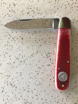 VINTAGE BONE FIGHT’N ROOSTER  FRANK BUSTER CELEBRATED CUTLERY SOLINGEN GERMANY NKCA  YOUTH KNIFE
