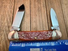 Winchester Rifle Series Canoe Burnt Orange Jigged Bone Queen Made 1998 Winchester Rifle Series Canoe Burnt Orange Jigged Bone Queen Made 1998