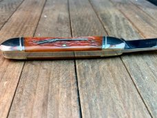 Winchester Rifle Series Canoe Burnt Orange Jigged Bone Queen Made 1998 Winchester Rifle Series Canoe Burnt Orange Jigged Bone Queen Made 1998