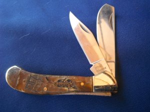 Steel Warrior Folding Pocket Knife W/ Beautiful Rams horn scales. Never Used Condition. 