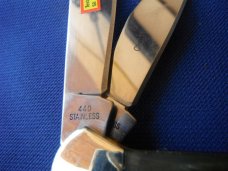 Steel Warrior Folding Pocket Knife W/ Beautiful Rams horn scales. Never Used Condition. 