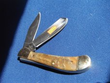 Steel Warrior Folding Pocket Knife W/ Beautiful Rams horn scales. Never Used Condition. 