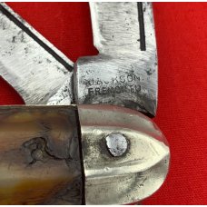 Vintage JACKSON KNIFE & SHEAR / WM ELLIOTT Crown Jack Pocket Knife-en-Stein Vintage JACKSON KNIFE & SHEAR / WM ELLIOTT Crown Jack Pocket Knife-en-Stein