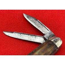 Vintage JACKSON KNIFE & SHEAR / WM ELLIOTT Crown Jack Pocket Knife-en-Stein Vintage JACKSON KNIFE & SHEAR / WM ELLIOTT Crown Jack Pocket Knife-en-Stein