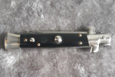 Vintage 8" INOX stiletto Italy Black Acrylic NOS!