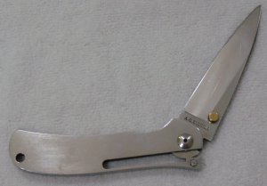 Vintage A.G. Russell all Stainless Steel Drop Point Lock Back knife