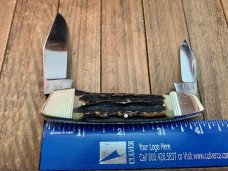 Hen and Rooster Gunboat Canoe With Premium Stag Solingen Germany Hen and Rooster Gunboat Canoe With Premium Stag Solingen Germany