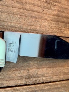 Hen and Rooster Gunboat Canoe With Premium Stag Solingen Germany Hen and Rooster Gunboat Canoe With Premium Stag Solingen Germany