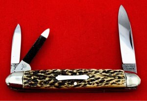 Vintage H. BOKER & CO SOLINGEN Splitback Whittler Pocket Knife c.1919-1932 Bone Salesman’s Sample