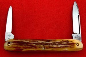 Vintage Antique H BOKER & CO’S IMPROVED CUTLERY Shadow Pen Folding Pocket Knife c.1869-1910 Stag