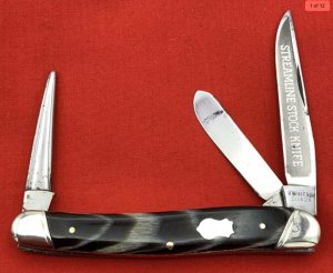 Vintage H BOKER & CO SOLINGEN 3-Blade Premium “STREAMLINE STOCK KNIFE” c.1869-1944 Horn