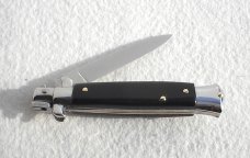 FRANK BELTRAME 8" COLTELLERIE ITALY BLACK ACRYLIC FLAT GRIND STILETTO - MINT CONDITION