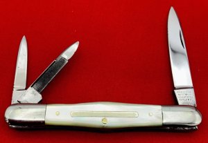 Vintage FRIEDMANN LAUTERJUNG Balloon Whittler Pen Folding Pocket Knife c1866-1909 NM Mother-of-Pearl