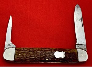 Vintage H BOKER & CO’S Equal End Pen Folding Pocket Knife c.1920’s-1930’s Bone  4 1/8” Long