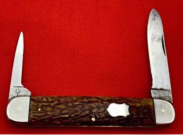 Vintage H BOKER & CO’S Equal End Pen Folding Pocket Knife c.1920’s-1930’s Bone  4 1/8” Long