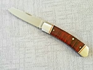Jeffrey  Mitchell Native knife, Cocobolo w/copper and CPM-154, 3.75..copper accents..filework.bead 