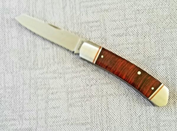 Jeffrey Mitchell Native knife, Cocobolo w/copper and CPM-154, 3.75..copper accents..filework.bead Jeffrey Mitchell Native knife, Cocobolo w/copper and CPM-154, 3.75..copper accents..filework.bead