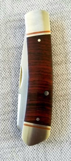 Jeffrey Mitchell Native knife, Cocobolo w/copper and CPM-154, 3.75..copper accents..filework.bead Jeffrey Mitchell Native knife, Cocobolo w/copper and CPM-154, 3.75..copper accents..filework.bead