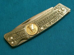 VINTAGE 8740 UTICA USA LIBERTY BELL 200TH ANNIVERSARY LOCKBACK FOLDING POCKET KNIFE KNIVES OLD