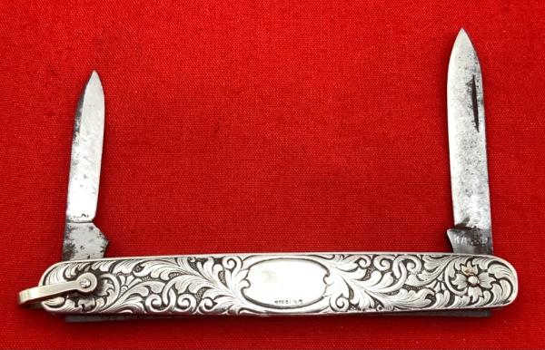 Vintage KA-BAR UC CO (United Cutlery C0) 2-Blade Shadow Pen Pocket Knife c.1923-1951 Sterling Silver Vintage KA-BAR UC CO (United Cutlery C0) 2-Blade Shadow Pen Pocket Knife c.1923-1951 Sterling Silver