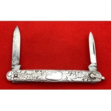 Vintage KA-BAR UC CO (United Cutlery C0) 2-Blade Shadow Pen Pocket Knife c.1923-1951 Sterling Silver Vintage KA-BAR UC CO (United Cutlery C0) 2-Blade Shadow Pen Pocket Knife c.1923-1951 Sterling Silver