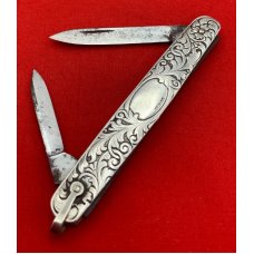 Vintage KA-BAR UC CO (United Cutlery C0) 2-Blade Shadow Pen Pocket Knife c.1923-1951 Sterling Silver Vintage KA-BAR UC CO (United Cutlery C0) 2-Blade Shadow Pen Pocket Knife c.1923-1951 Sterling Silver