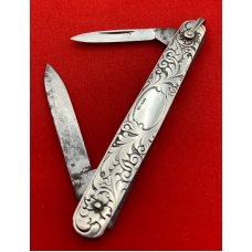 Vintage KA-BAR UC CO (United Cutlery C0) 2-Blade Shadow Pen Pocket Knife c.1923-1951 Sterling Silver Vintage KA-BAR UC CO (United Cutlery C0) 2-Blade Shadow Pen Pocket Knife c.1923-1951 Sterling Silver