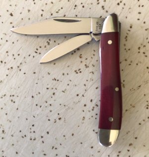 VINTAGE BONE CASE XX 1979 #6220 PEANUT POCKET KNIFE / BEAUTIFUL ROSE BONE PIECE 