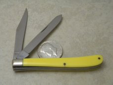 Case XX USA 10 Dot Yellow 32048 Slimline Trapper Farmers Jack Knife